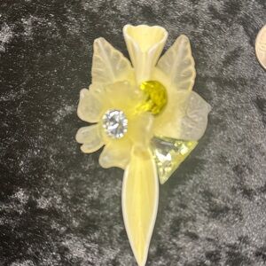 Elegant Yellow Floral Brooch